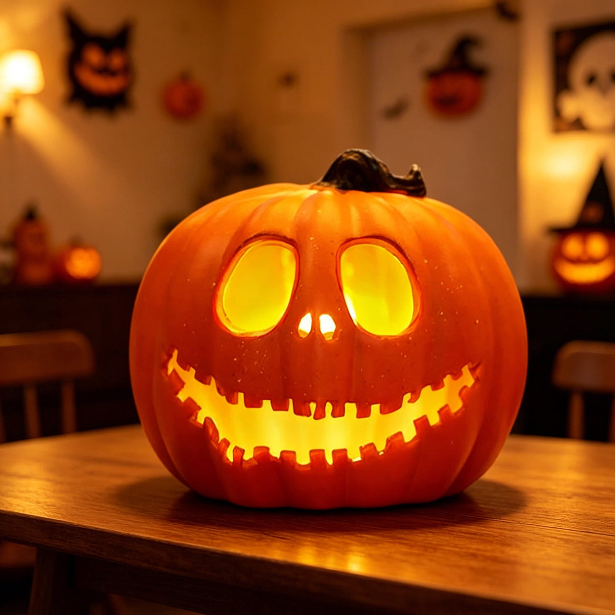 Large LED Lighted Halloween Pumpkin, Weather-Resistant Blow Mold Jack O Lantern Decoration for Outdoor Yard, Porch, Storefront, and Commercial Holiday Displays