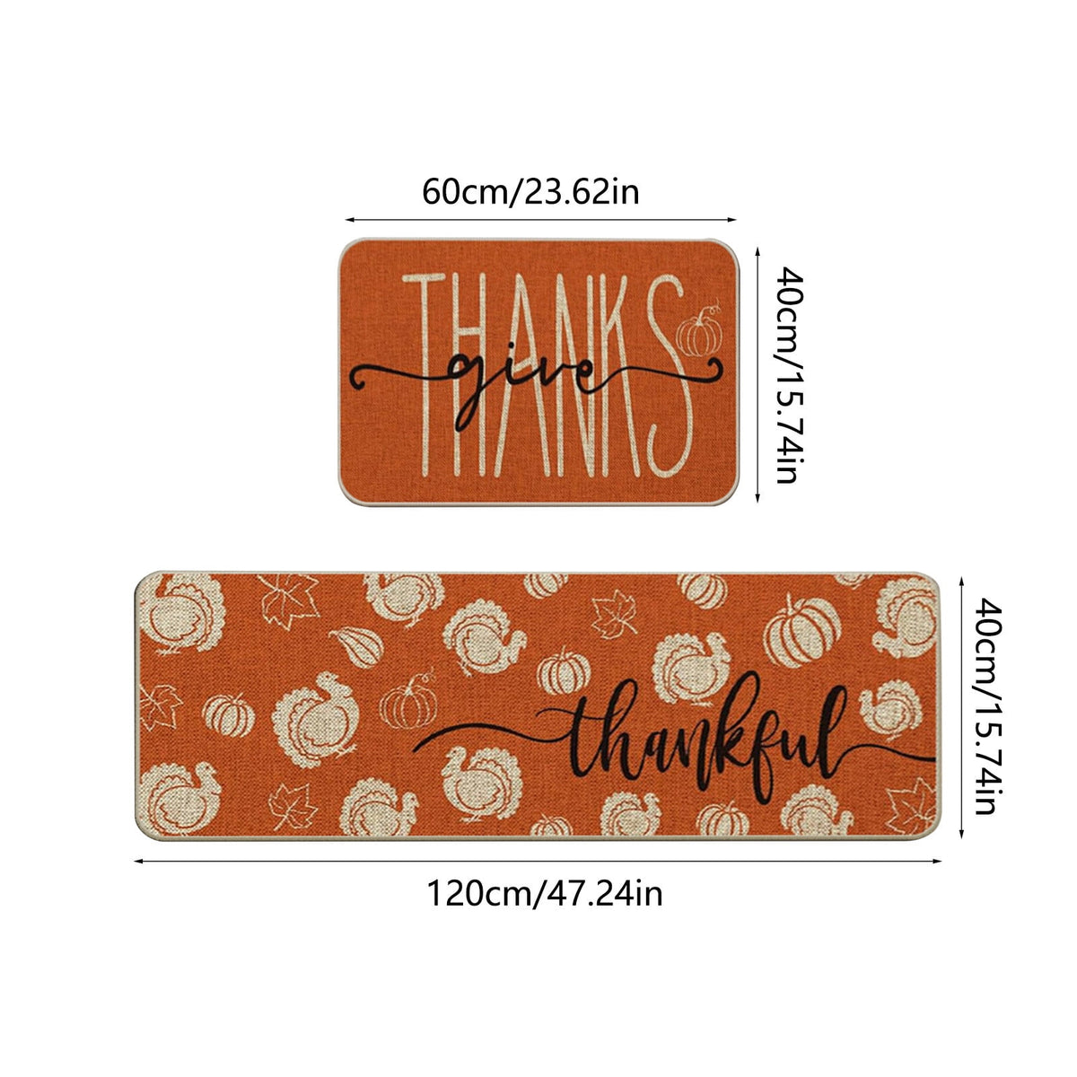 Zhourta Halloween Fall Plaid Outdoor Rug Orange Plaid Outdoor Rug Cotton Hand Woven Check Rug Layered Doormats for Front Door Front Porch Farmhouses Entryway Patio 15.7x23.6 Inch