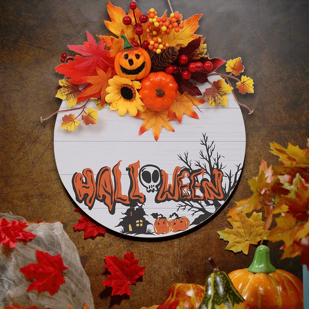 sruoe Halloween Decorations, Halloween Wreaths for Front Door, Artificial Wreaths, Indoor Outdoor Halloween Decor, Halloween Wreaths for Front Door, Halloween Party Decoration, Yard Decoration
