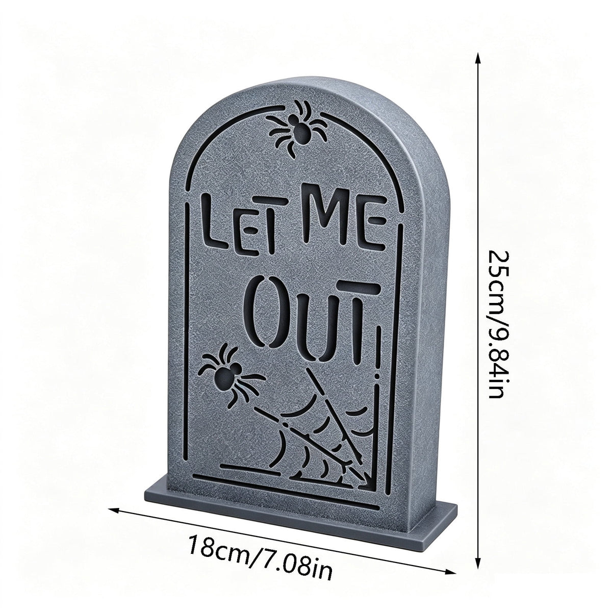 AURIGATE Lit Halloween Tombstone Decoration, Resin Light Up Tombstone with Skeleton Hands, for Tabletop Mantel Spooky Party Decor