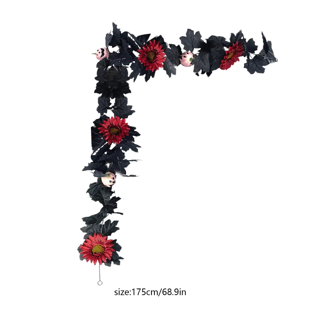 Halloween Garland, Halloween Garland Decor, 68.9in Halloween Wreath, Seasonal Decor, Black Garland, Fall Wreath, Halloween Wall Decor, Home Decoration, Halloween Decorations Indoor