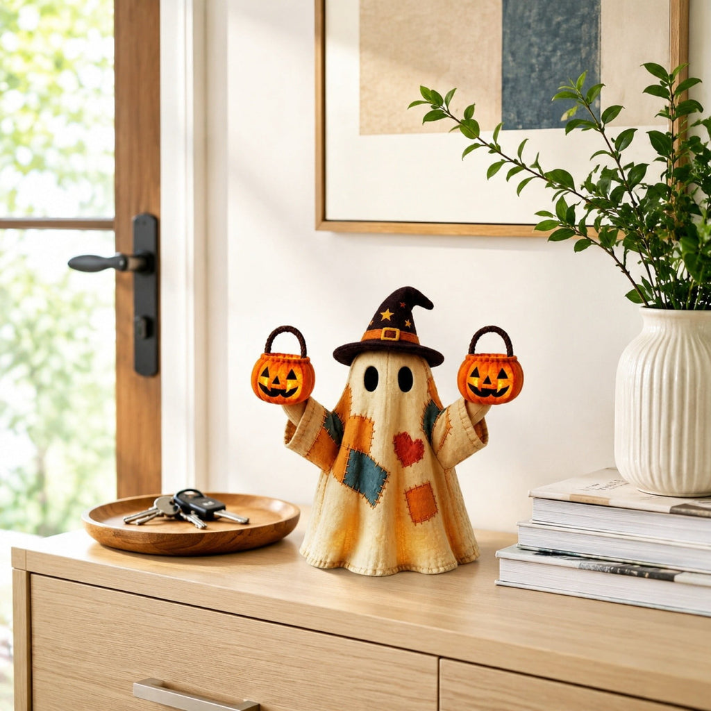 SCNOR Vintage Stained Glass Pumpkin Table Lamp, USB Powered Jack O Lantern Night Light for Halloween Fall Mantel Decor