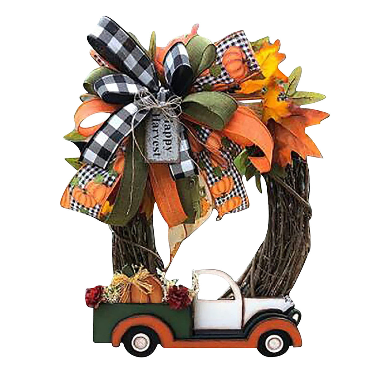 RKZDSR Thanksgiving Wreath, Fall Door Decoration, Halloween Front Door Decor 30x30cm (12x12 inch) - Durable Floral Wreath for Home, Parties, and Events
