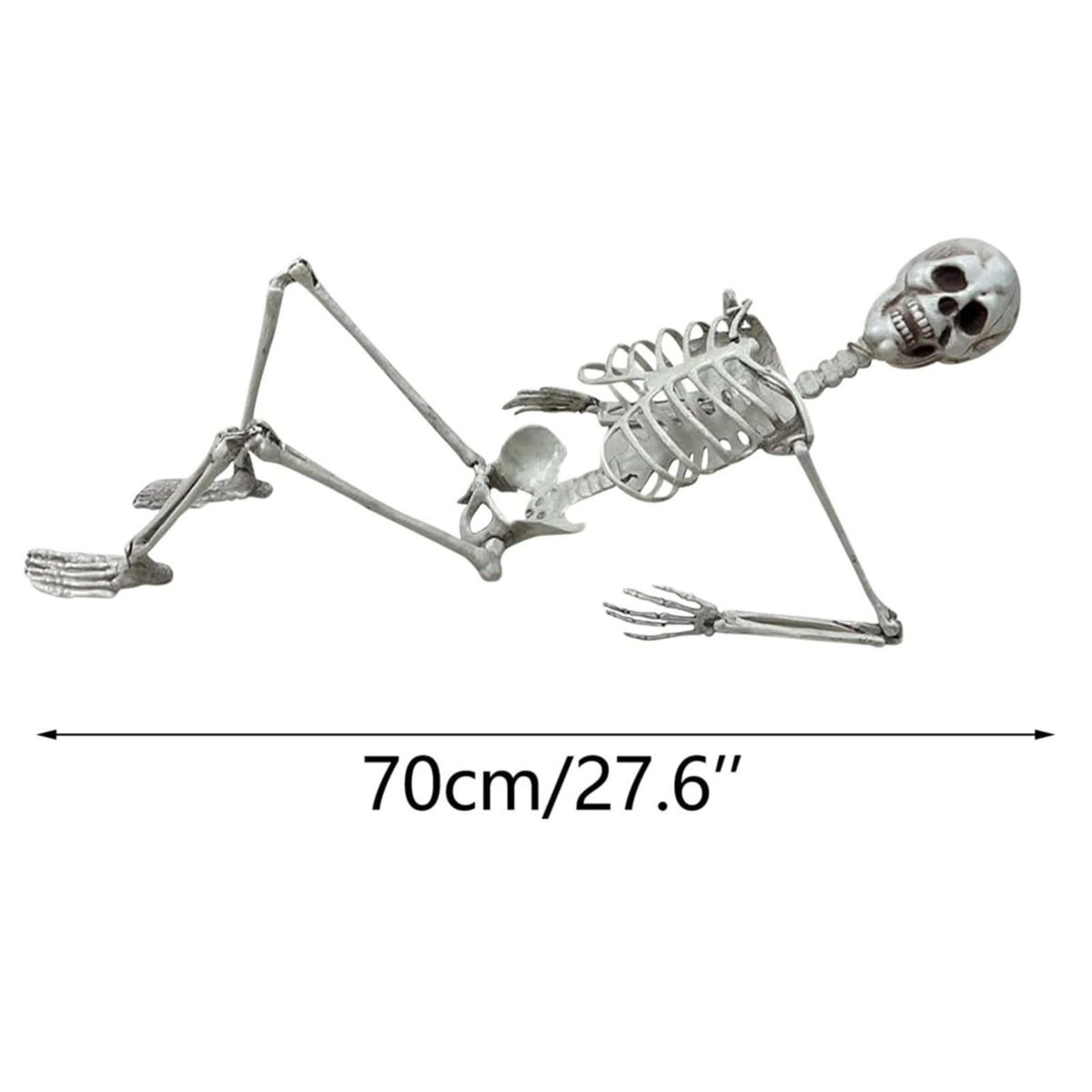 Life-Size Posable Halloween Skeleton - Realistic Human Skeleton with Movable Joints for Indoor/Outdoor Haunted House & Party Decor