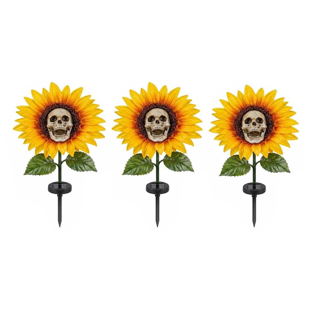 Halloween Artificial Rose Flower with Skull Head, Fake Silk Rose Bouquet, Red or Black Roses with Mini Skull