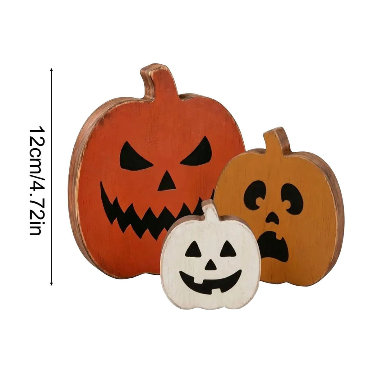 Gqtwoy Wooden Pumpkin Tabletop Signs Halloween Decor, Rustic Fall Decorations, Tiered Tray Centerpiece, 3-Size Decorative Pumpkins, Farmhouse Style Home Accents