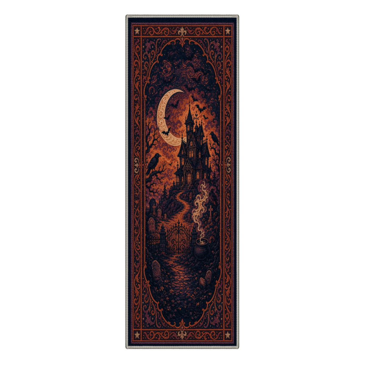 GENIMO 2'x3' Halloween Doormat, Washable Non Slip Soft Gothic Castle Outdoor Door Mat for Front Door Covered Porch Patio Entryway, Antique Gold