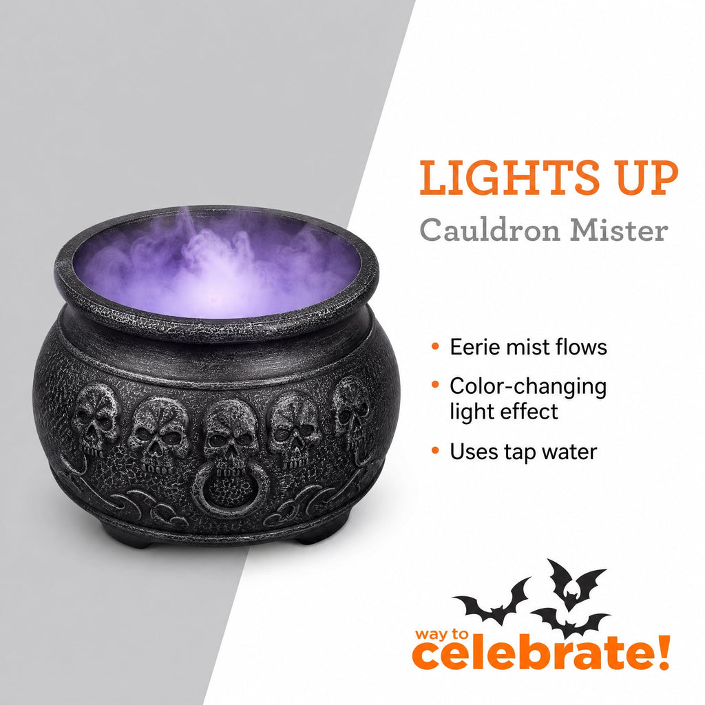 Light-Up Cauldron Mister Decoration, Multicolor, 6.5", Halloween by Way To Celebrate