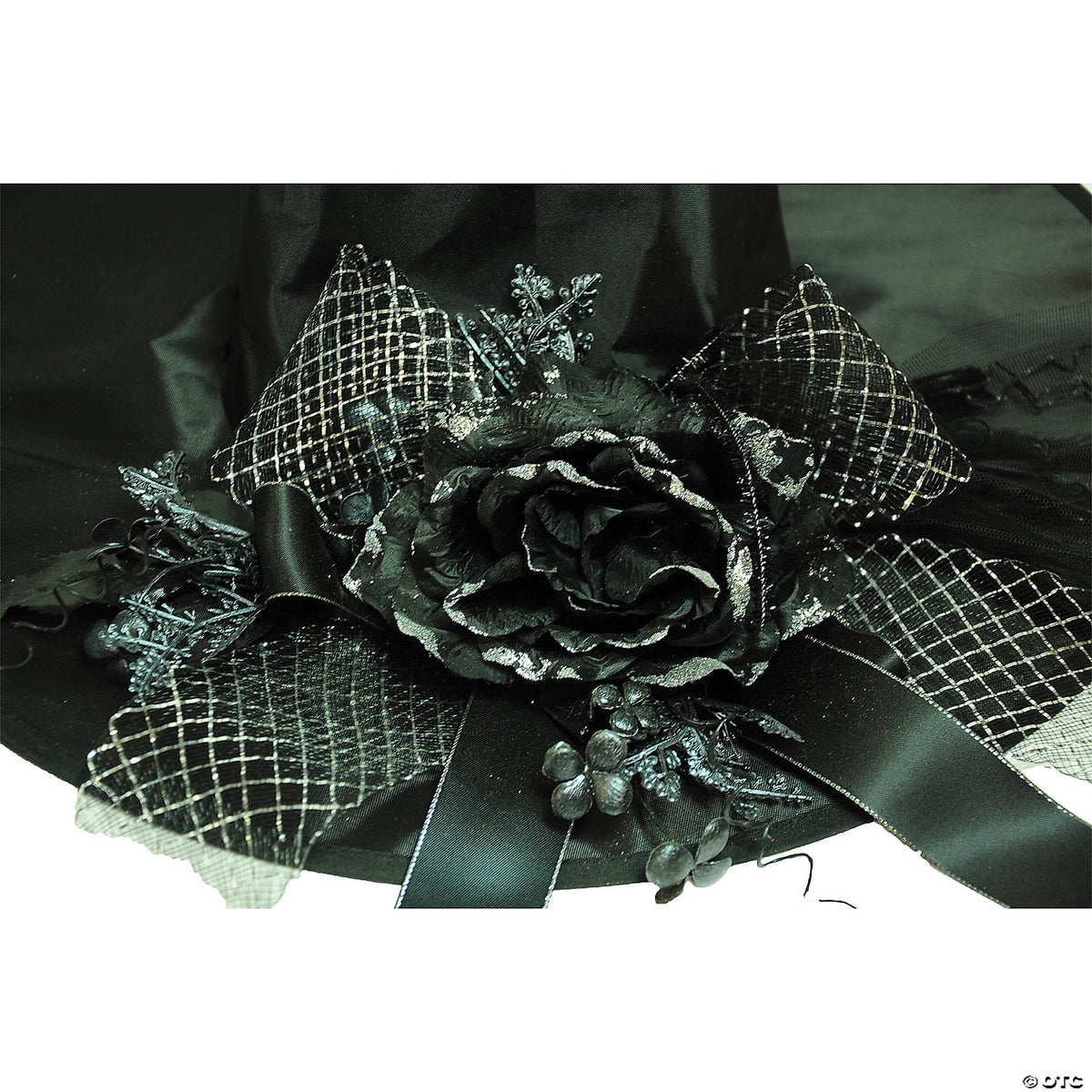 Witch Hat with Flower Adult Halloween Accessory