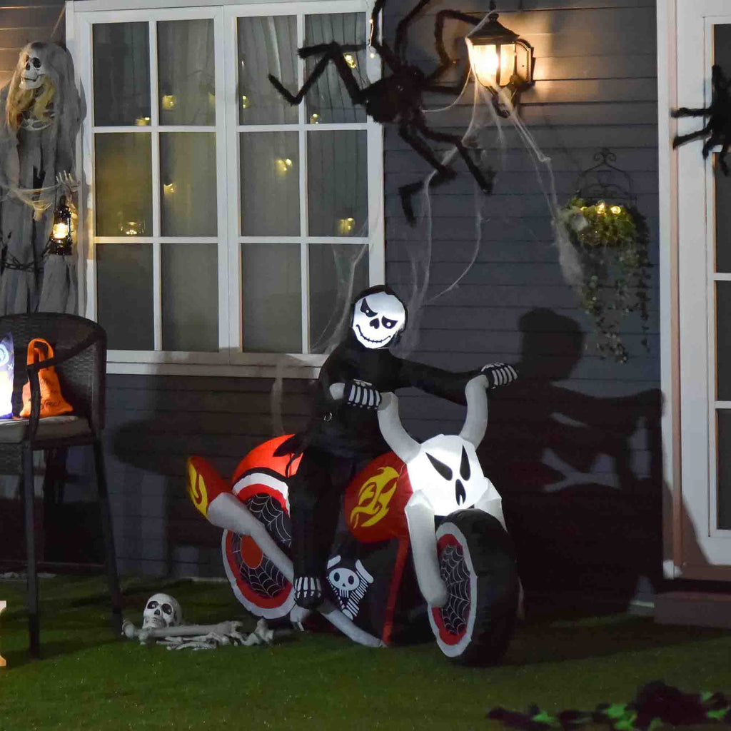 6ft Halloween Inflatable Reaper Motorcycle Outdoor Yard Decorations