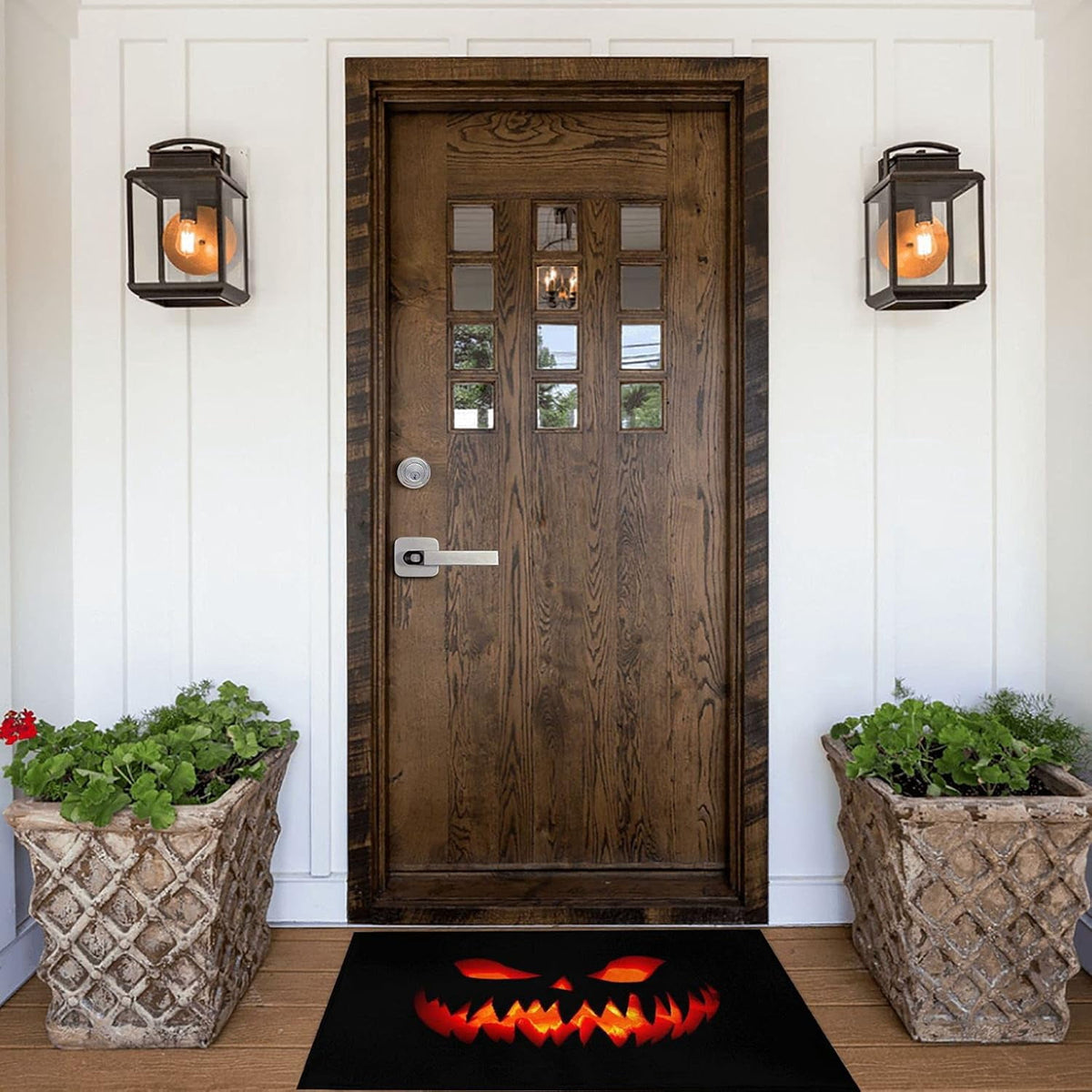 NIETEIN Halloween Welcome Doormat, 19.7 X 31.5 Inch Pumpkin Design Non-Slip Mat