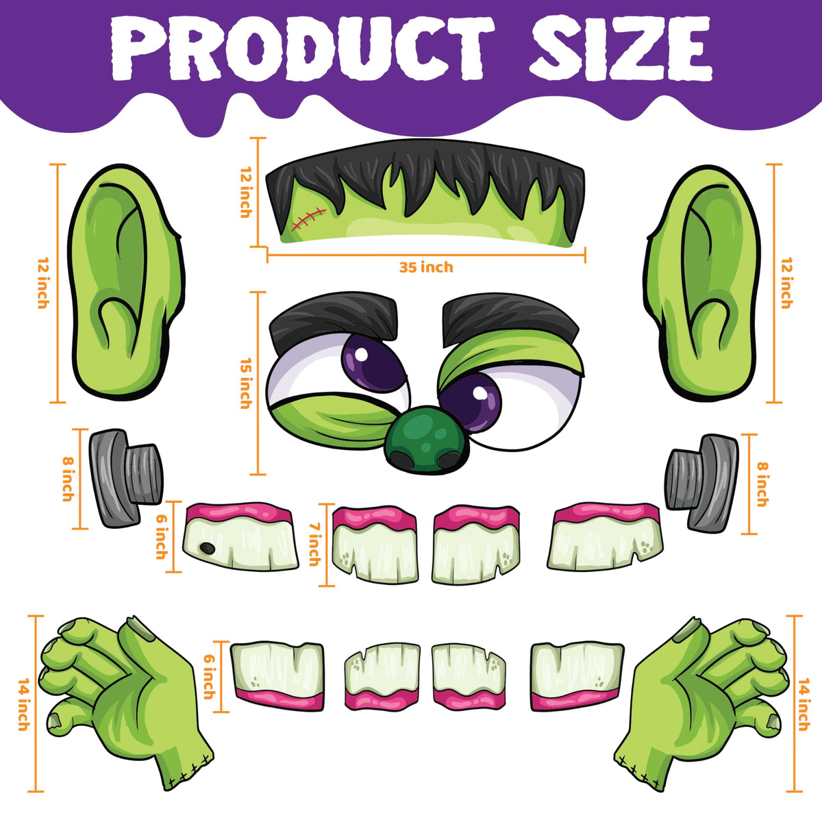 Joyfy Halloween Trunk or Treat Car Decorations Kit,Halloween Car Decorations Car Archway with Frankenstein Theme,Trunk or Treat Decorations for Suv,Halloween Outdoor Garage Door Party Decor