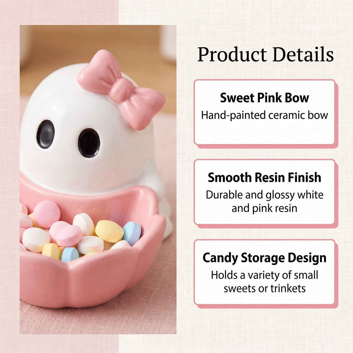 Diceymbol Halloween Pumpkin Snack Bowl Stand Collapsible Broomstick Candy Tray for Cupcakes & Desserts, Resin Serving Platter with Ceramic Pumpkin Bowls