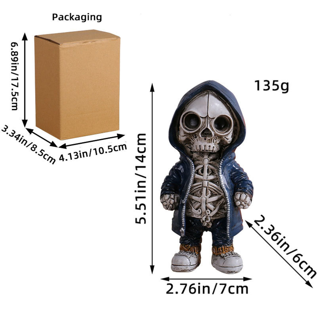AUHomi Cool Skeleton Man Figurines, Street Dance Style Skull Resin Statues, Indoor Tabletop Halloween Decorations for Home Decor, Fashion Ornaments Ghost Festival Scene Decoration Props (A)