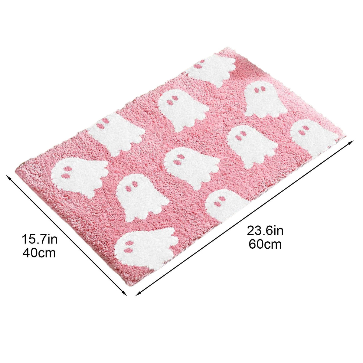 WWC Halloween Door Mat, 32x20 inch Halloween Decor Thick Non Slip Ghost doormat, Entryway Rug for Fall Party Indoor Outdoor Front Porch