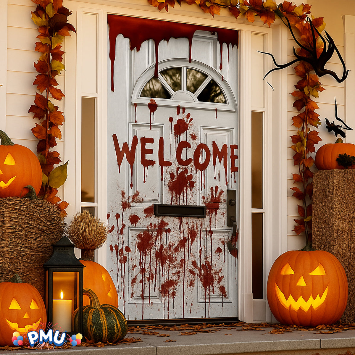 PMU Halloween Bathroom Door Cover, Halloween Decor, Door Decor