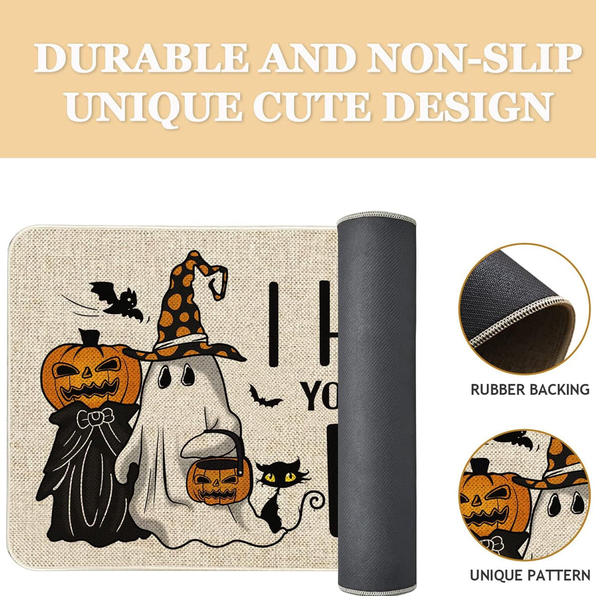 BOOHIT Halloween Door Mat 31x19 Inch Indoor Outdoor Entrance Floor Home Decoration (Witch Feet)