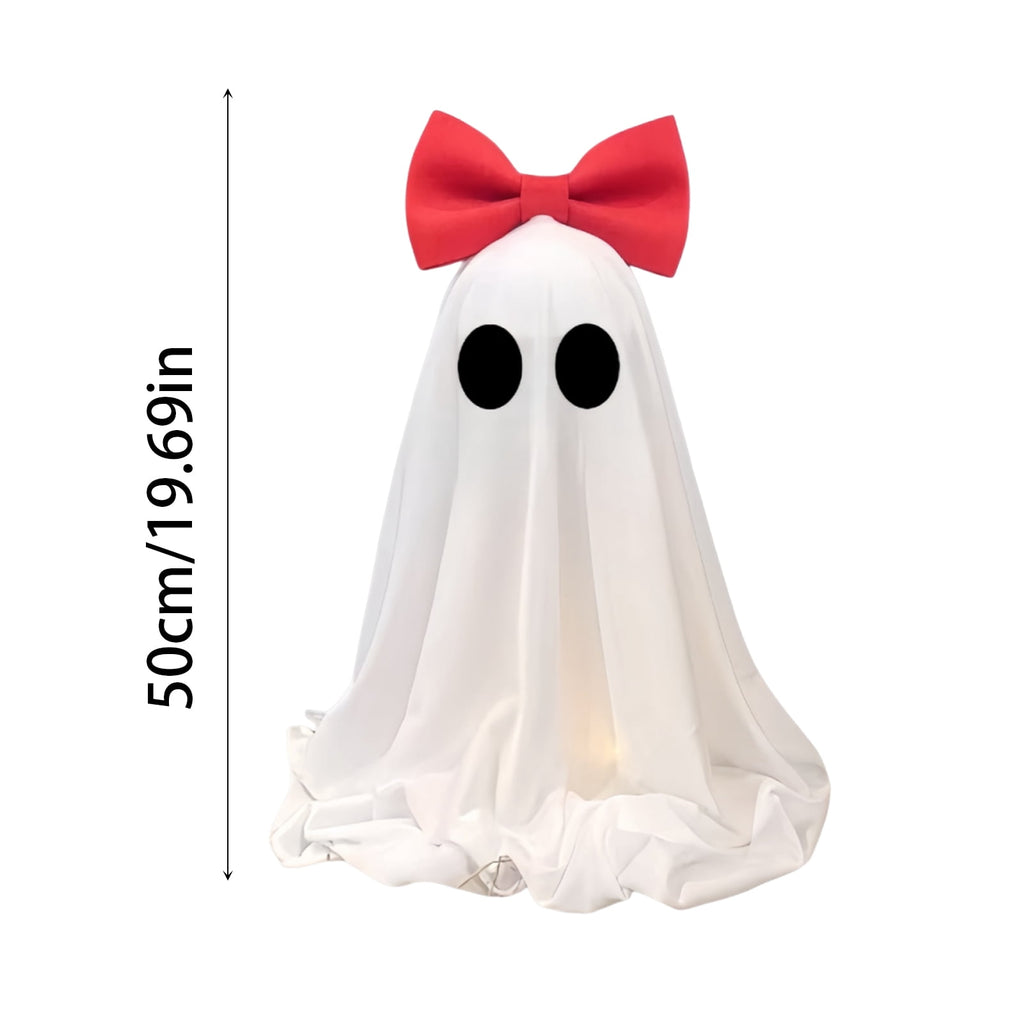 Halloween Decorations Indoor Light Up Ghosts with Bow, Easy to Assemble Light Up Spooky Ghosts Decoration Halloween Party Decorations for Porch Yard Mantel Home