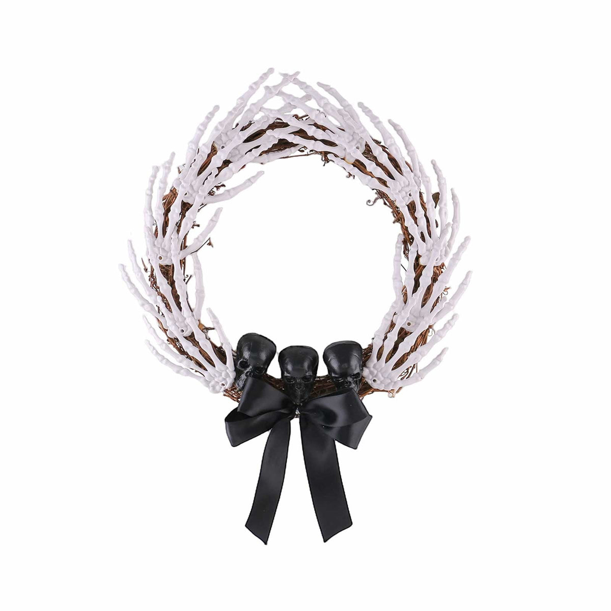 Black Rattan Wall Decoration, Halloween Wicker Bat Art, Indoor and Outdoor Festive Decor, Durable Plastic Material