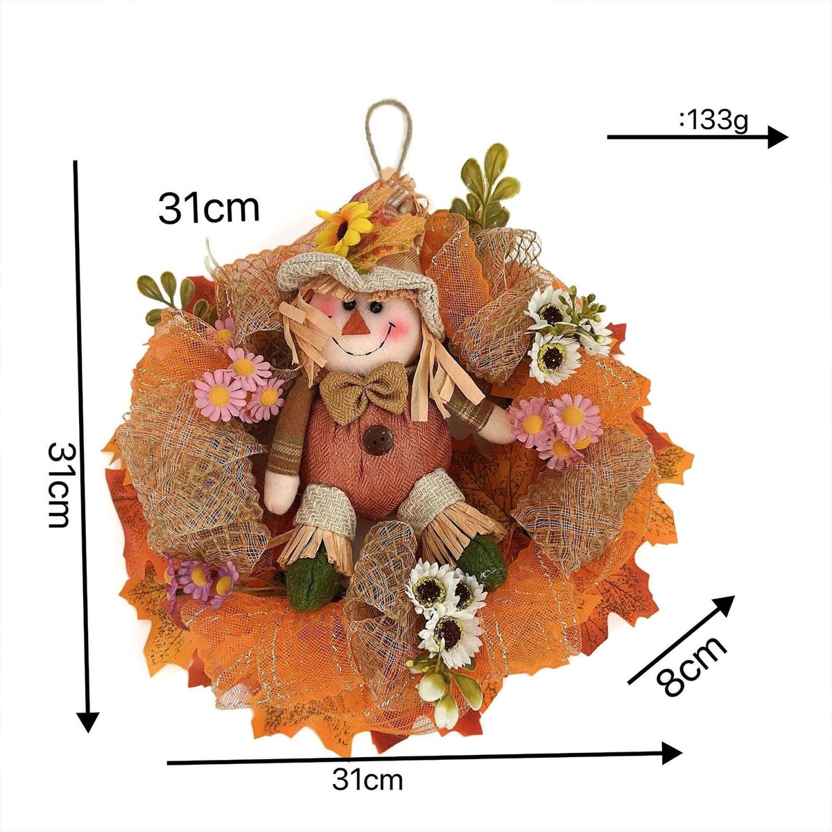 Rijanmt Decorative Plastic Easter Day Wreath, Multicolor