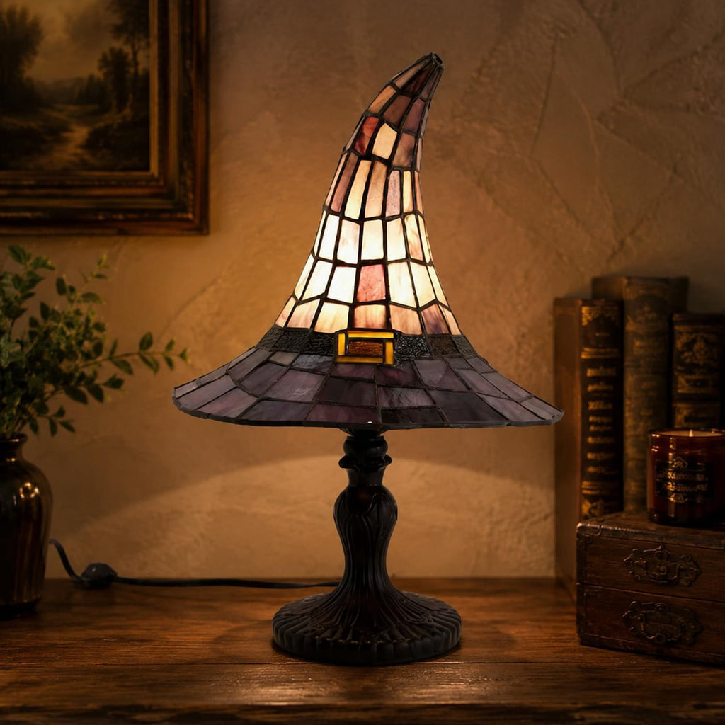 Clearance Witch Hat Lamp, Halloween Nigh Light Handcrafted Retro Resin Witch Hat Light, Usb Powered, Gothic Halloween Decorations for Bedroom