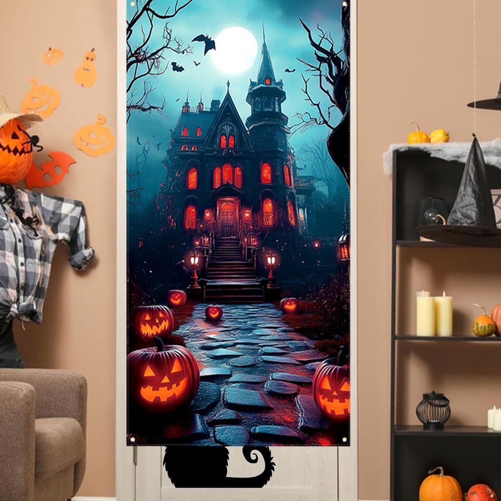 DAMAI Halloween Door Hanging Curtain Party Festival Scene Layout Supplies Decorative Porch Hanging Cloth