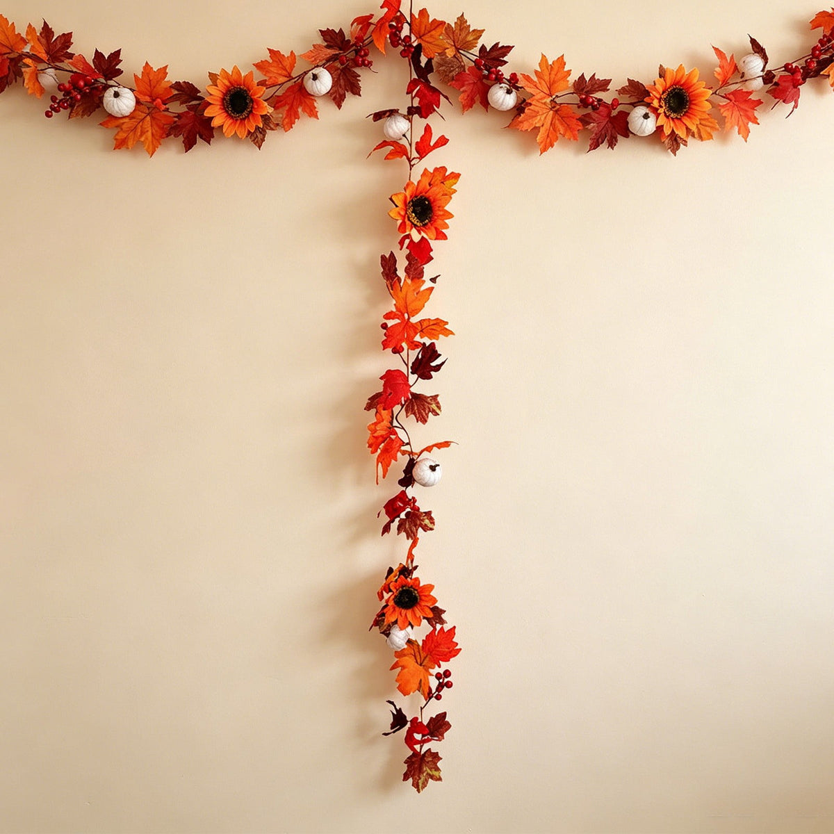 SCNOR 72 Inch Halloween Felt Garland with Ghost Pumpkin Witch Hat Spider Broom, Hanging Decor for Fireplace Mantel Wall