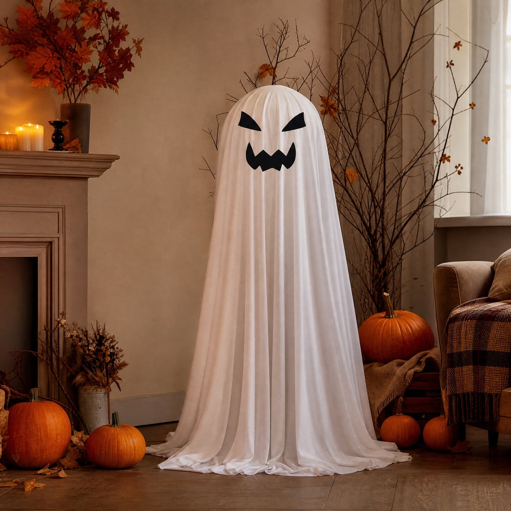 Aurorax Early Halloween Decorations Outdoor,Ghost Halloween Decoration 2 ft Realistic Waterproof Ghost Decor for Front Porch Yards Gardens Lawn Black