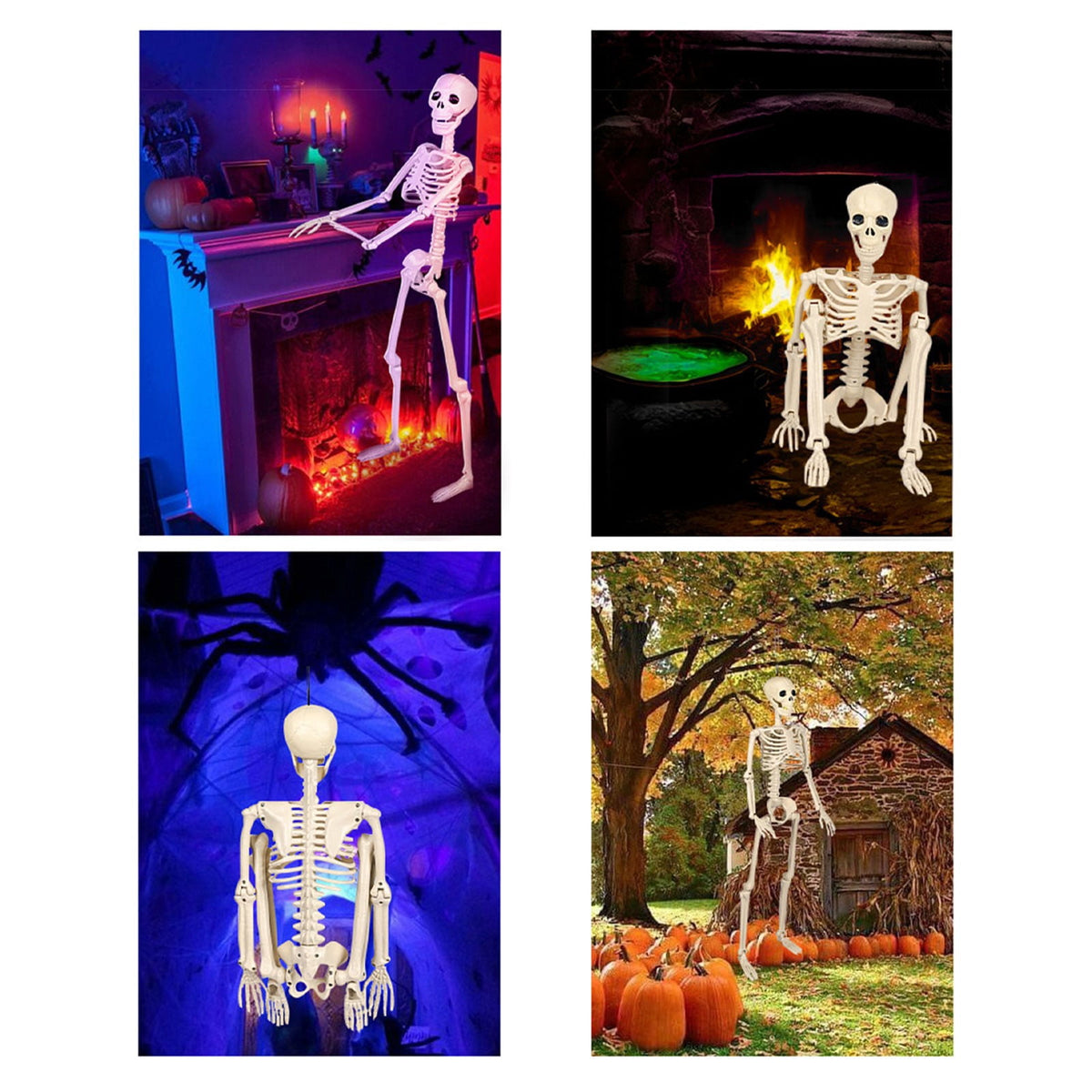 LmnLft Life Size Poseable Hanging Skeleton Decoration with Movable Joints, Full Body Halloween Prop for Indoor Outdoor Yard Party Displays