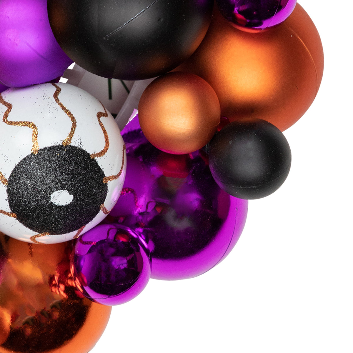 Northlight Eyeballs and Shatterproof Ornaments Small Halloween Wreath - 13" - Purple and Black -