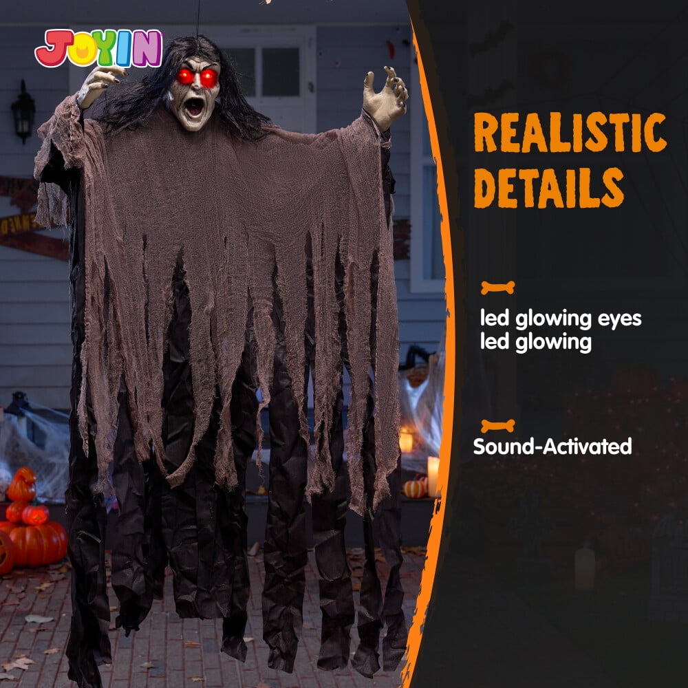 Joyfy Halloween Groundbreaker Halloween Decorations Zombie with Sound and Flashing Eyes,Outdoor Scary Halloween Yard Decorations,Haunted House Decorations