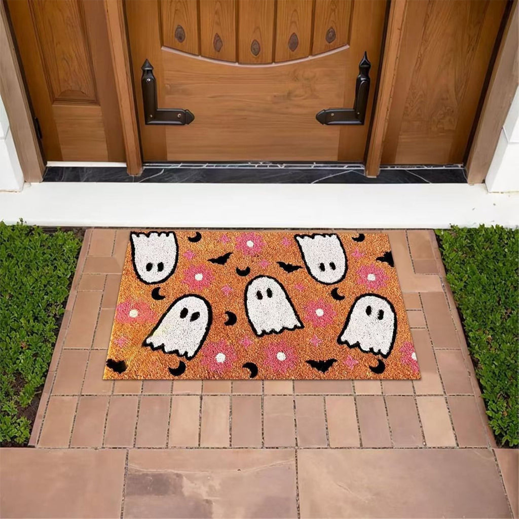 WWC Halloween Door Mat, 32x20 inch Halloween Decor Thick Non Slip Ghost doormat, Entryway Rug for Fall Party Indoor Outdoor Front Porch