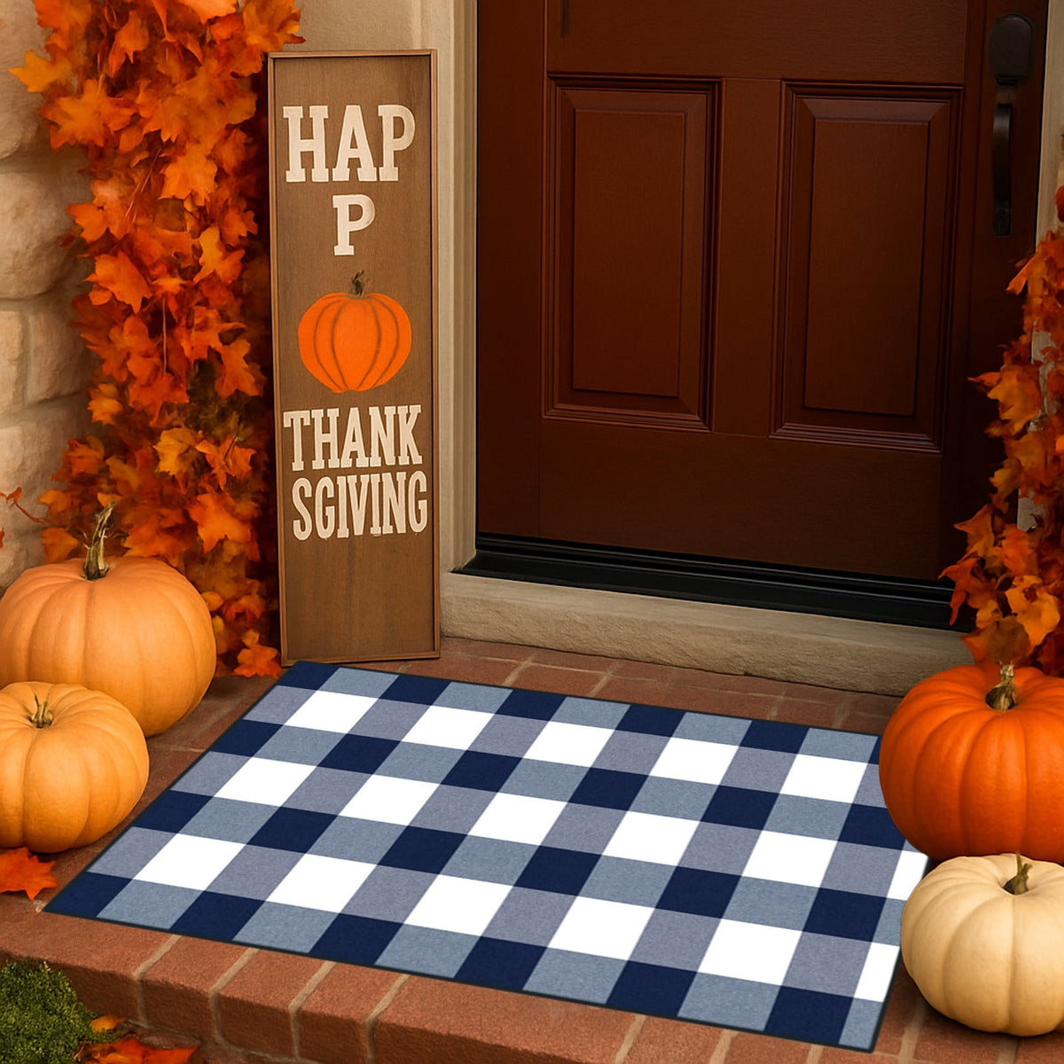 sruoe Halloween Door Mat Durable Non-Slip Halloween Decorations Outdoor, Outdoor Rugs for Patio with Rubber Backing, Front Porch Entryway, Easy Clean Absorbent Fade-Resistant.