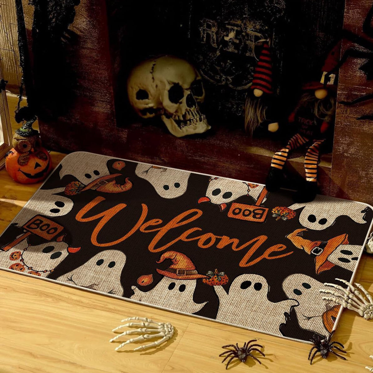 BOOHIT Halloween Door Mat 31x19 Inch Indoor Outdoor Entrance Floor Home Decoration (Witch Feet)