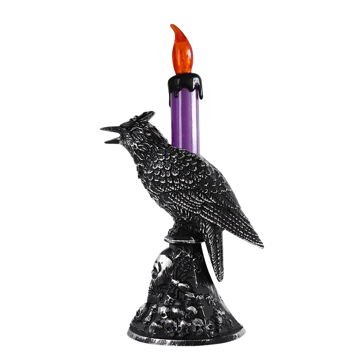 Gothic Mysterious Raven Lamp Light Sculpture, Resin Halloween Moonlight Luminous Crow Bird Led for Home Decor Gift, Bedroom Bedside, Living Room