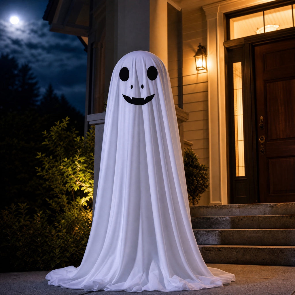 Aurorax Early Halloween Decorations Outdoor,Ghost Halloween Decoration 2 ft Realistic Waterproof Ghost Decor for Front Porch Yards Gardens Lawn Black