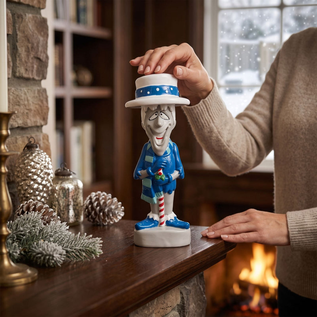 LED Lighted Blow Mold Holiday Figurine Vintage Style Glowing Character Ornament for Halloween Indoor Winter Home Decoration, 12 Inch