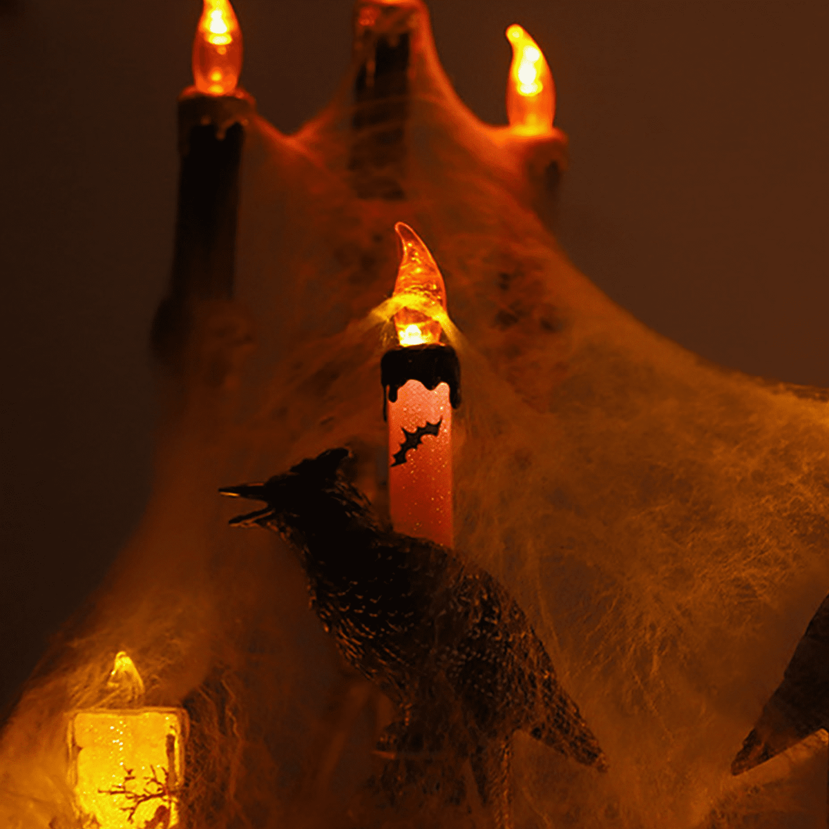Gothic Mysterious Raven Lamp Light Sculpture, Resin Halloween Moonlight Luminous Crow Bird Led for Home Decor Gift, Bedroom Bedside, Living Room