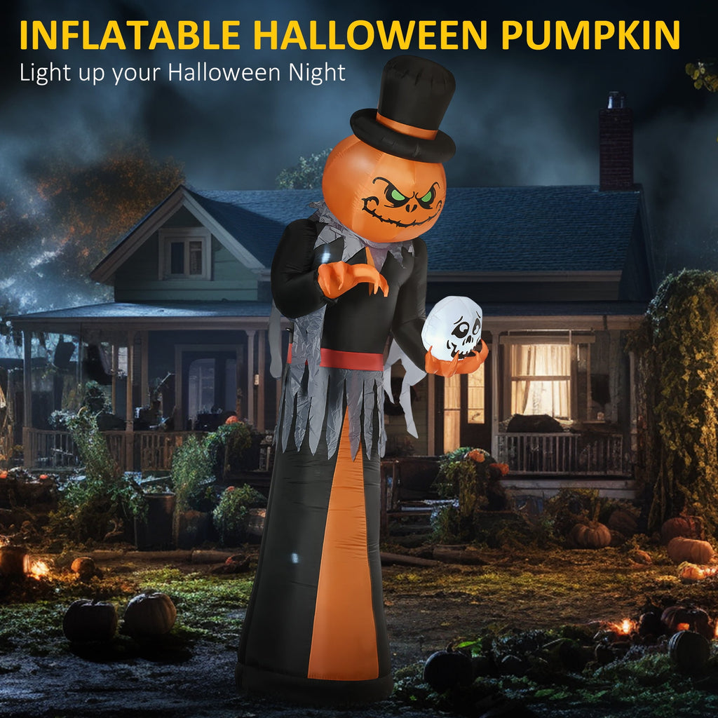 HOMCOM Halloween Inflatable Pumpkin with LED Lights for Garden Indoor Outdoor