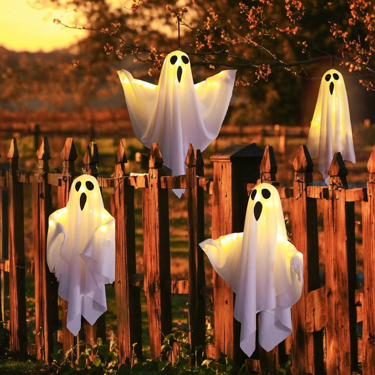 AGCAN 4.6 FT Halloween Inflatable Ghost Blow Up Ghost Broke Out from Window Halloween Decor