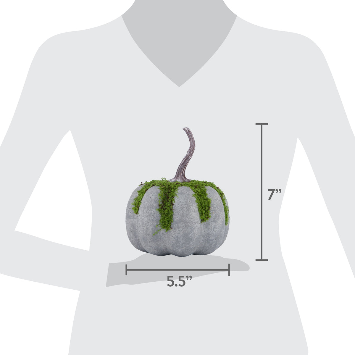 Mossy Pumpkin Decoration, Multicolor, 7.1", Halloween by Way To Celebrate