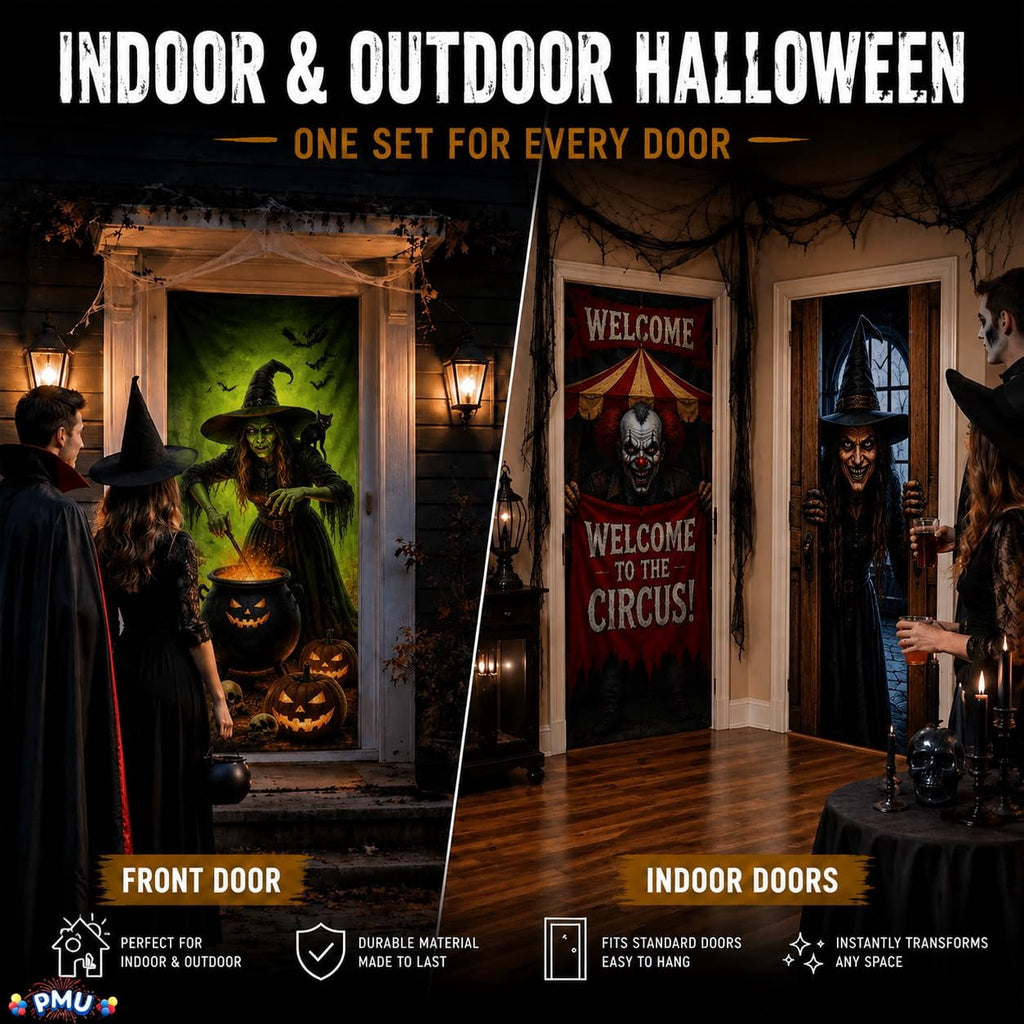 PMU Halloween Bathroom Door Cover, Halloween Decor, Door Decor