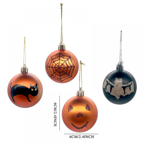12pcs Halloween Hanging Balls Halloween Pumpkin Bat Spider Web Ball for Halloween Wreath Ornaments and Party Decoration