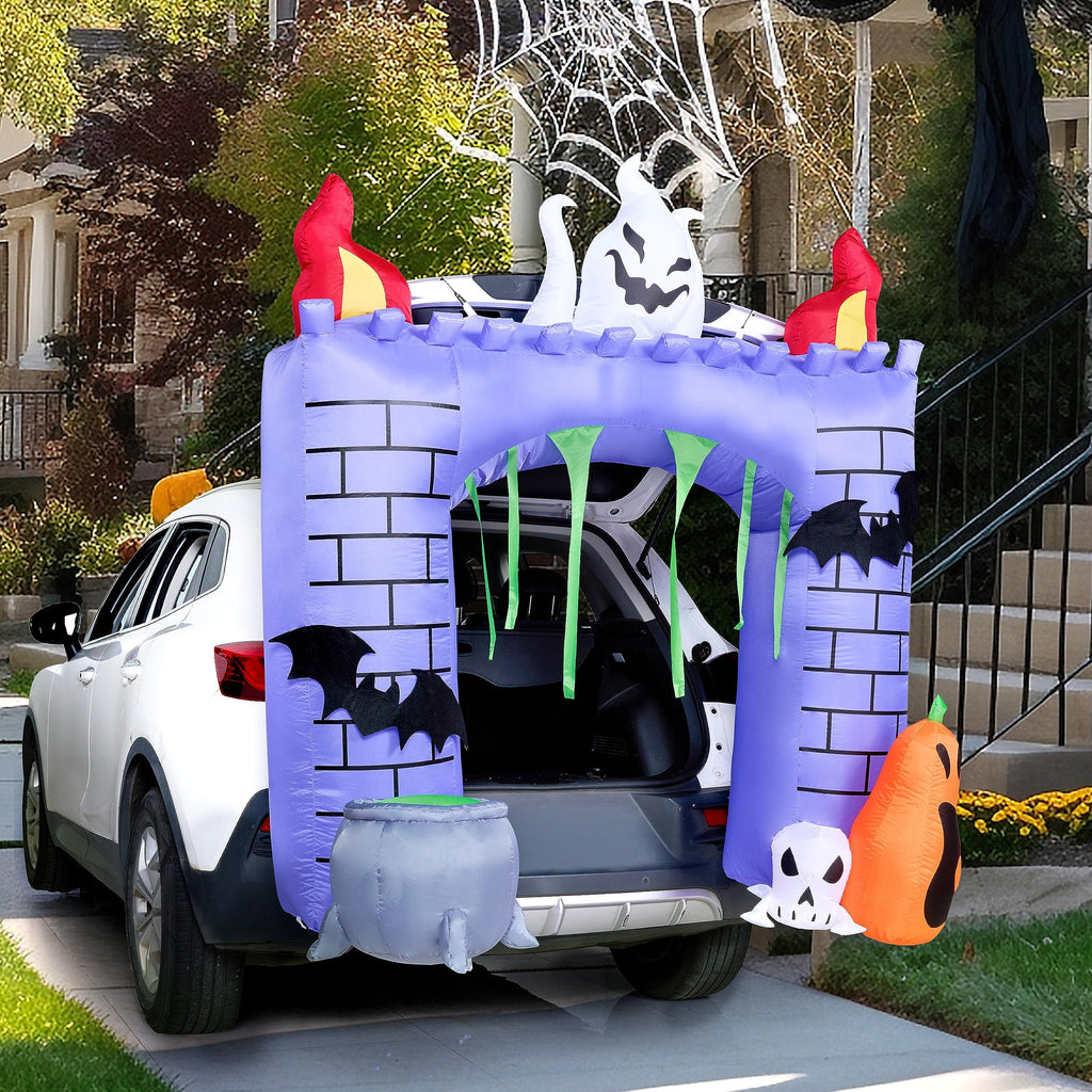 Joyfy 3.6 ft Animated Halloween Inflatable Dinosaur Decoration,Trunk or Treat Car Decorations Kit Dinosaur with Built-in LED Light for Halloween Party Indoor,Outdoor,Yard,Garden Decor