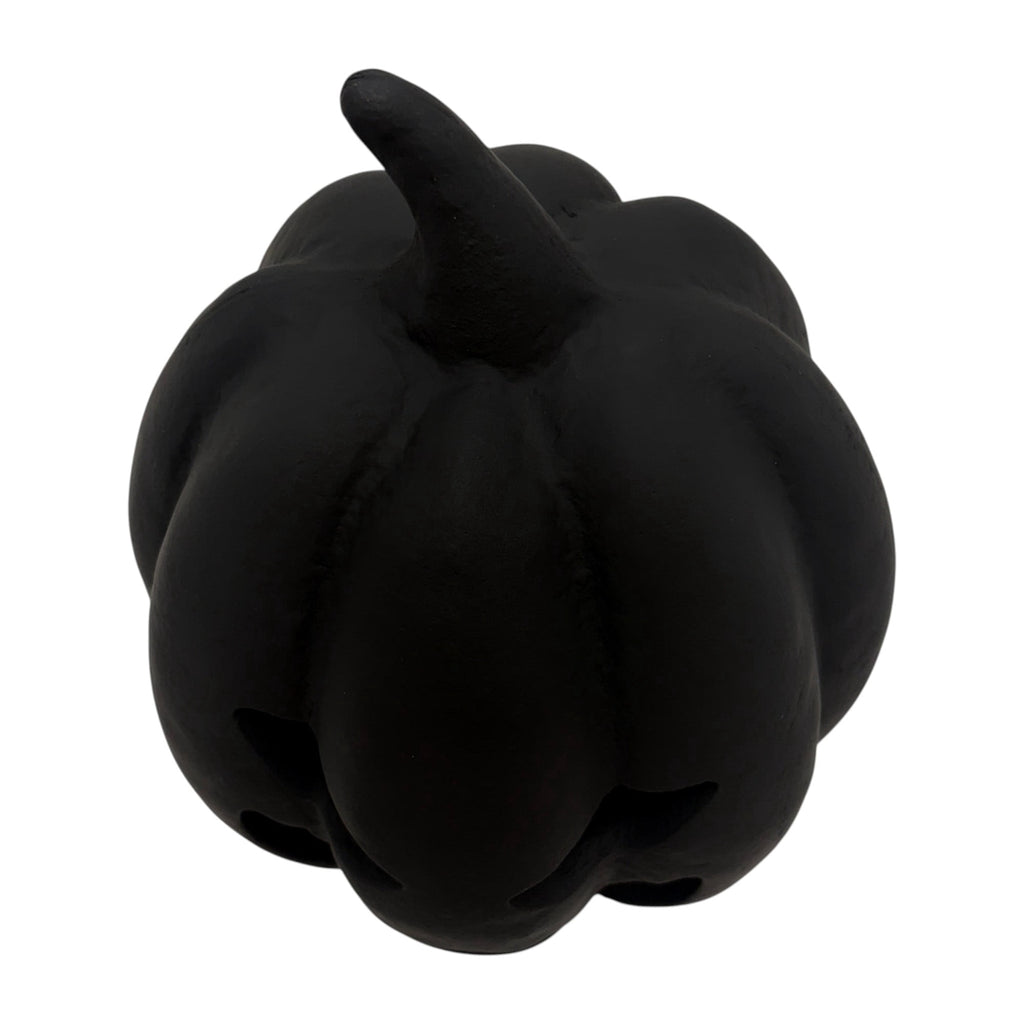 Paper Mache Jack-o'-Lantern Decoration, Black, 8.3", Halloween by Way To Celebrate