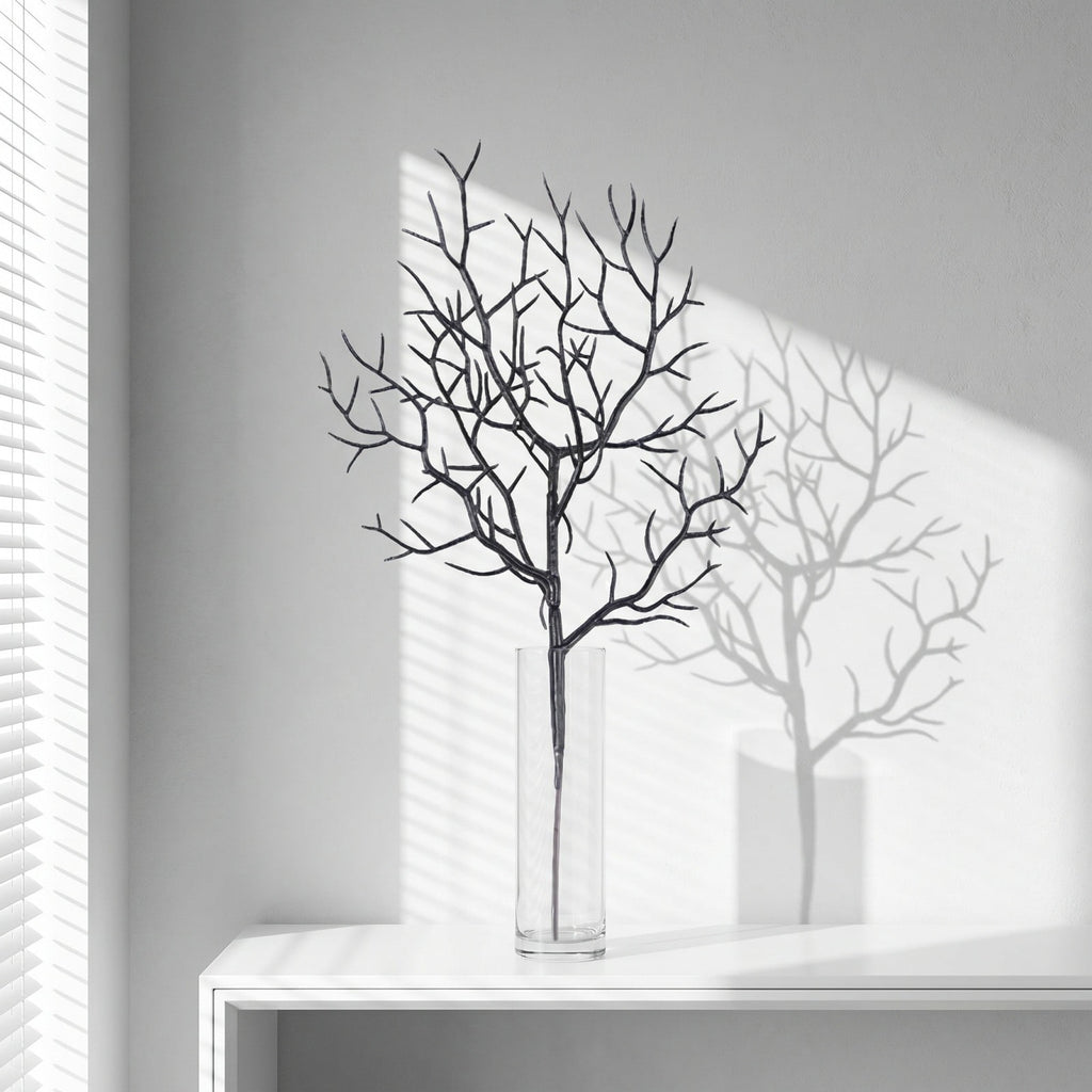 Halloween Artificial Branches, 10Pcs Black Bare Twigs Vase Fillers for Spooky Home Decor, Plastic Decorative Stems for Mantel Table Centerpiece, Creepy Indoor Outdoor Halloween Accents