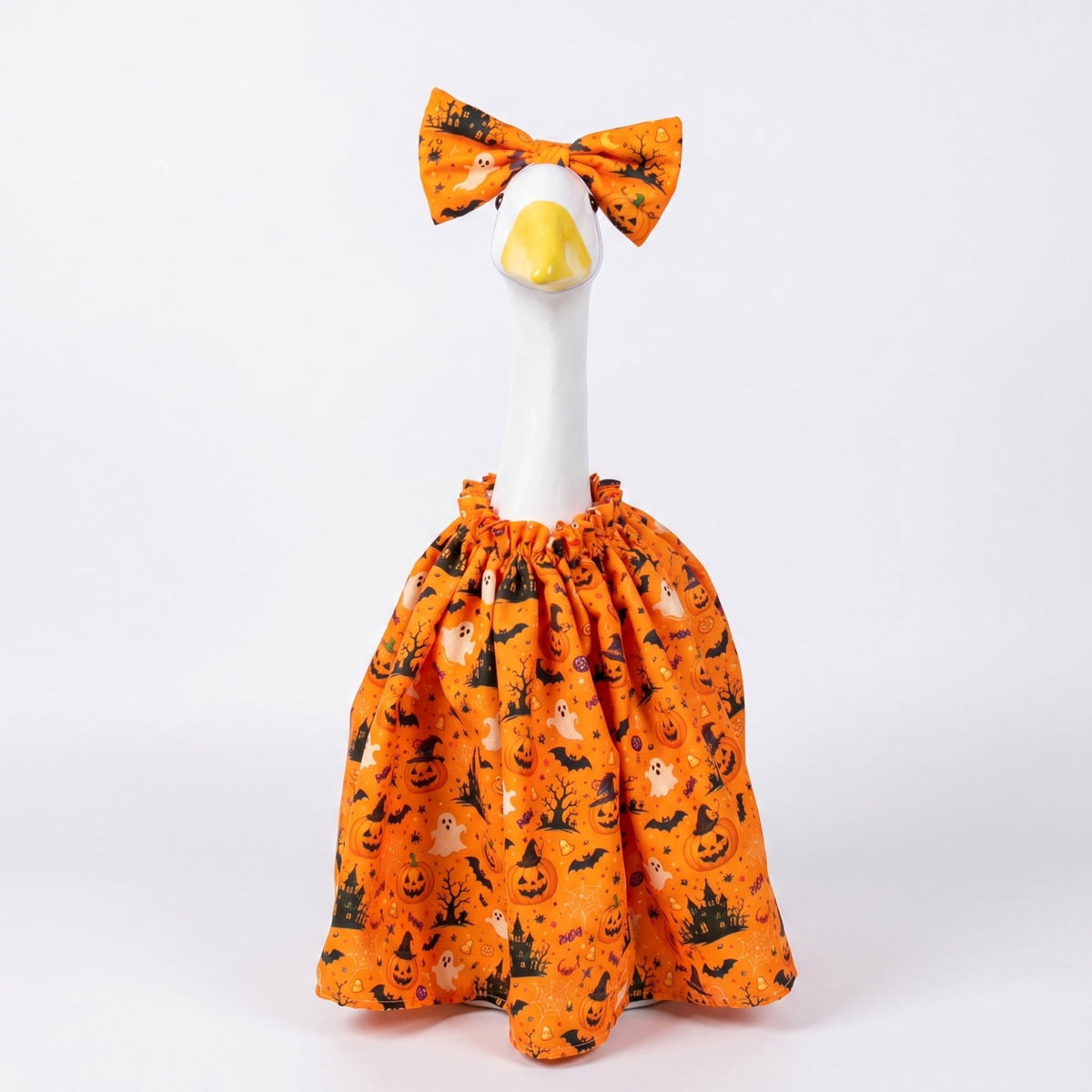 Halloween Garden Porch Decor, Porch Goose Outfits Halloween, 23 Inch Porch Goose Outfits, Witch Dress and Hat Set, Fits 23X11X26 Inch Standing Plush Goose for Front Porch Lawn