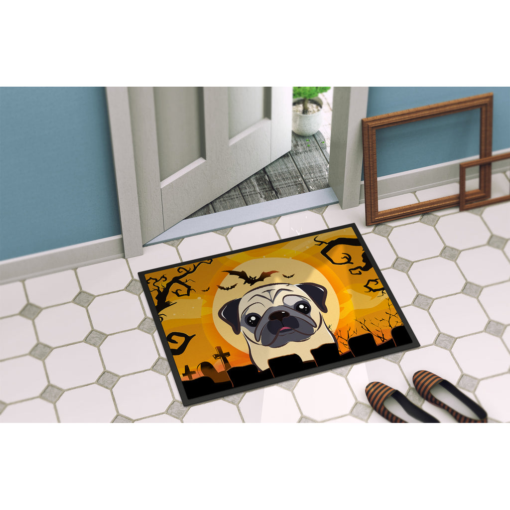 Carolines Treasures BB1820MAT Halloween Fawn Pug Indoor & Outdoor Mat- 18 x 27 in.