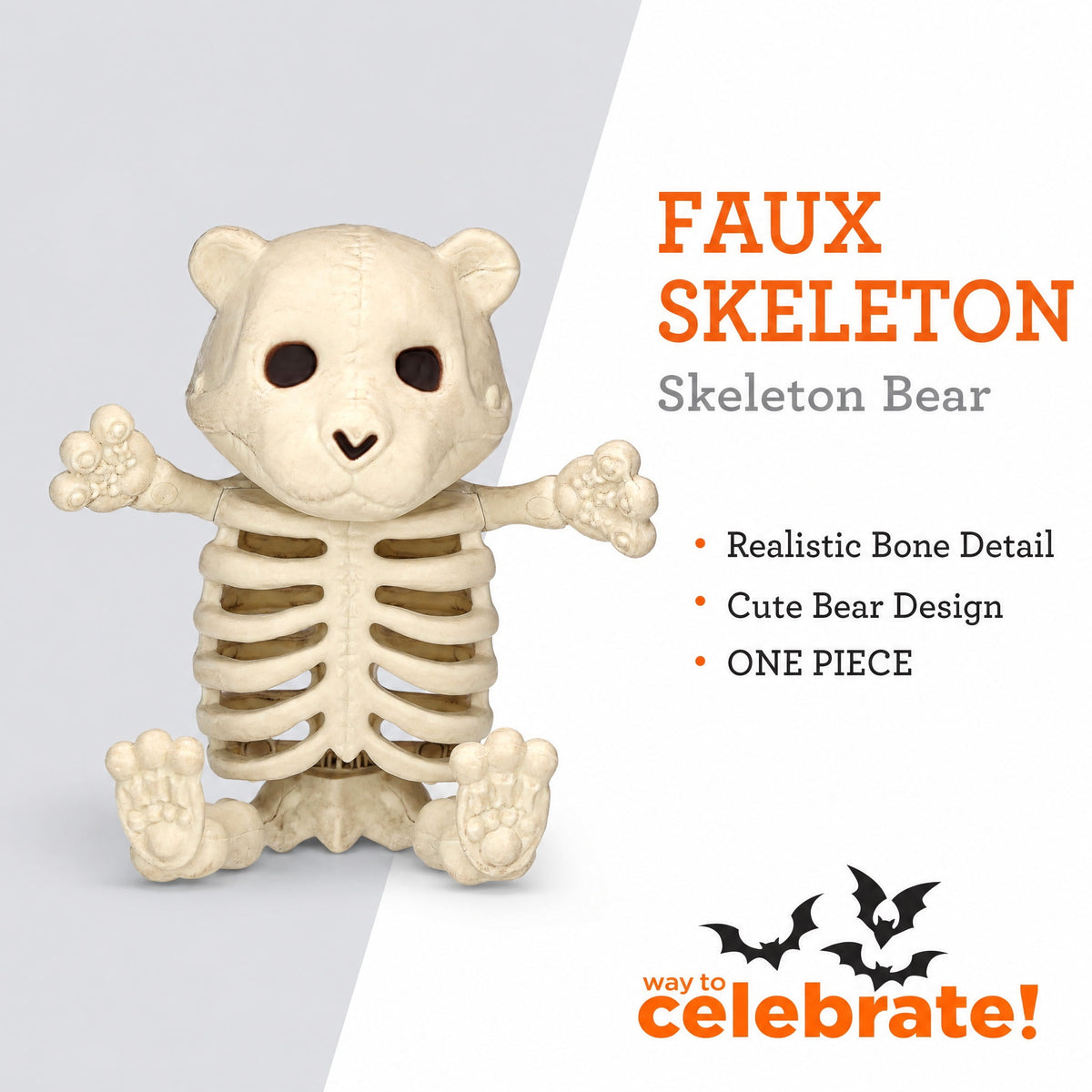 Faux Skeleton Bear Decoration, 5.2", Halloween by Way To Celebrate