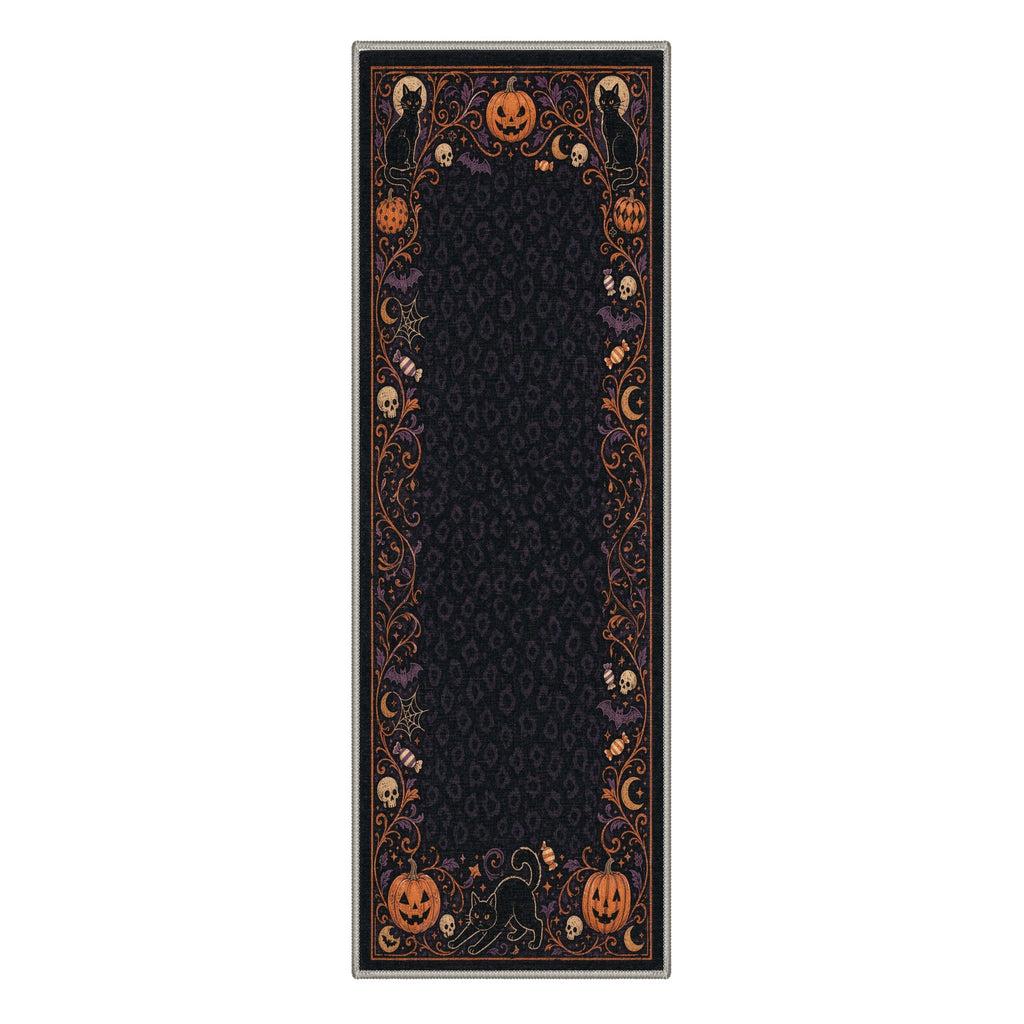 GENIMO 5'x7' Halloween Area Rug for Living Room, Washable Non Slip Soft Vintage Pumpkin Indoor Rug for Bedroom Dining Room Home Office, Antique Moss